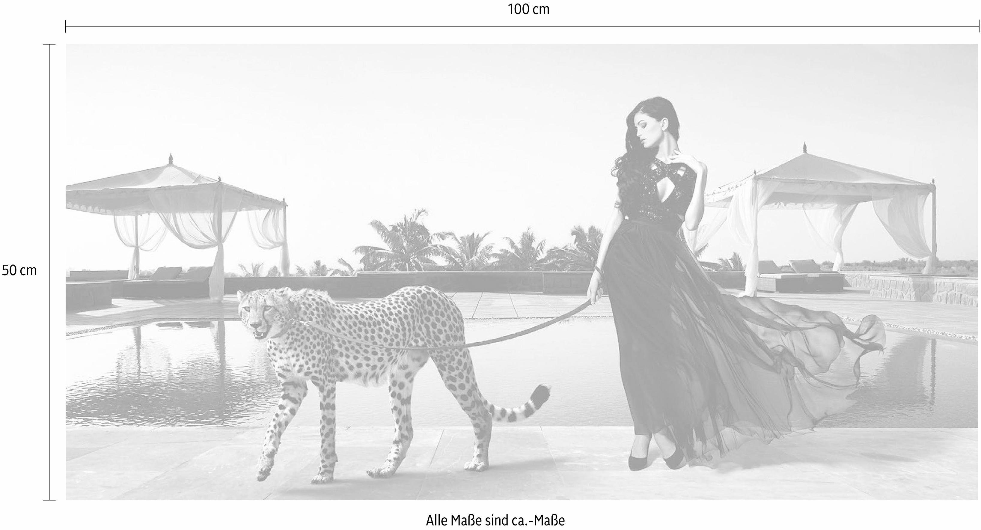 my home Deco-Panel »JULIAN LAUREN / Woman with Cheetah«, 100/50 cm-kaufen