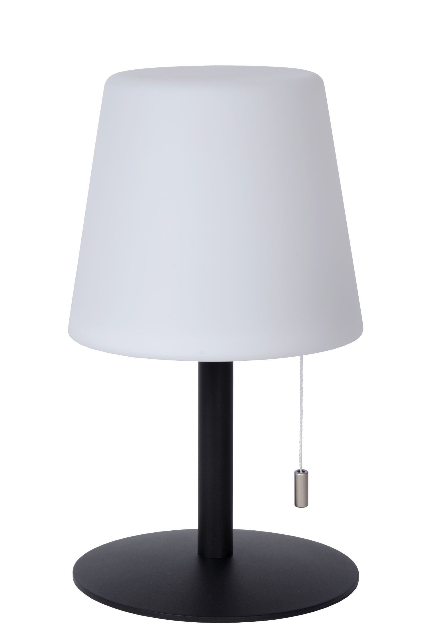 Licht-Erlebnisse Gartenleuchte ARONE, LED fest integriert, Warmweiß, LED Akku IP44 D: 15.5 cm rund 26 cm Schwarz Weiß warmweiß 3000 K