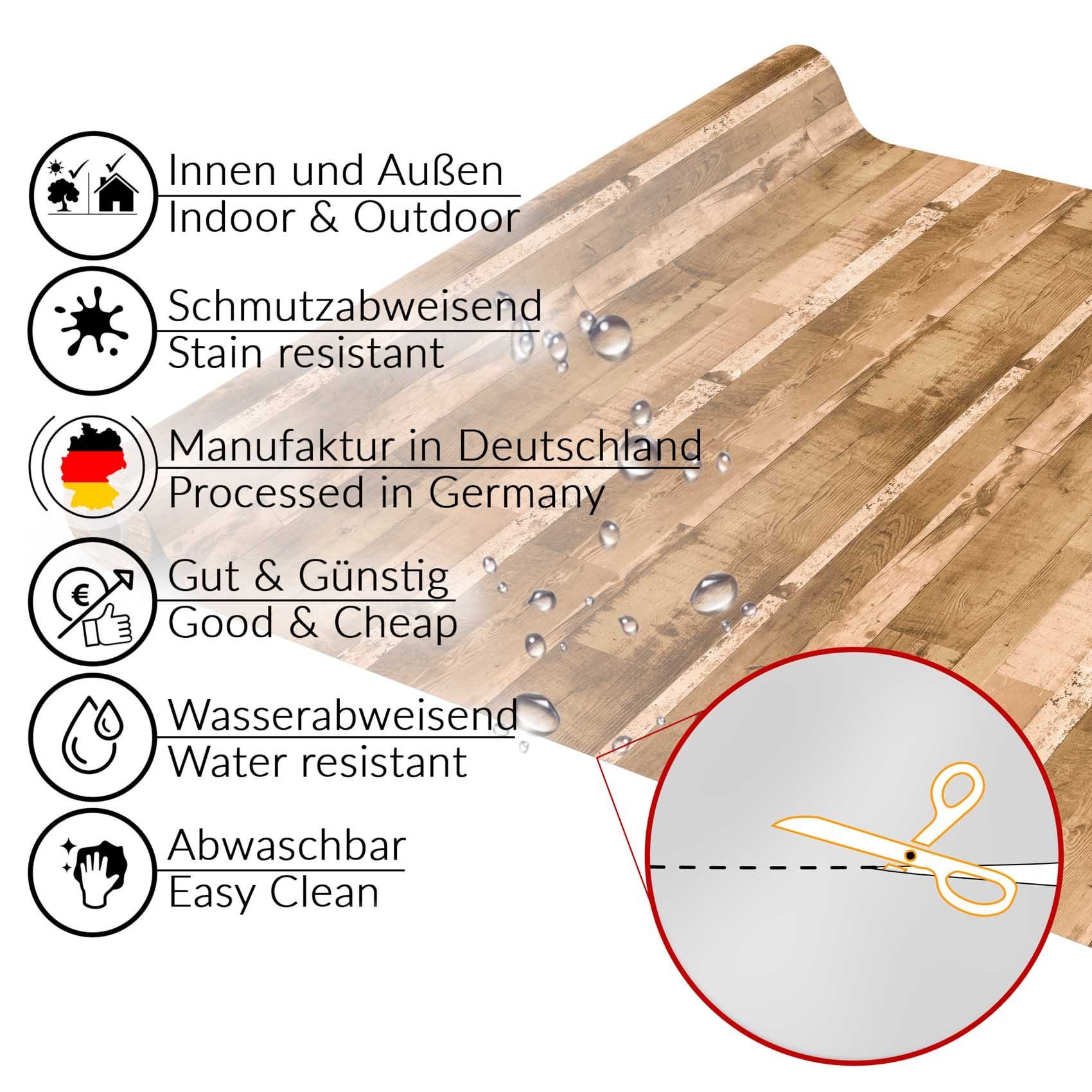 Gartentischdecke Tischdecke wasserabweisend Geprägt Wachstuchtischdecke Wachstischdecke, ANRO 140x350cm