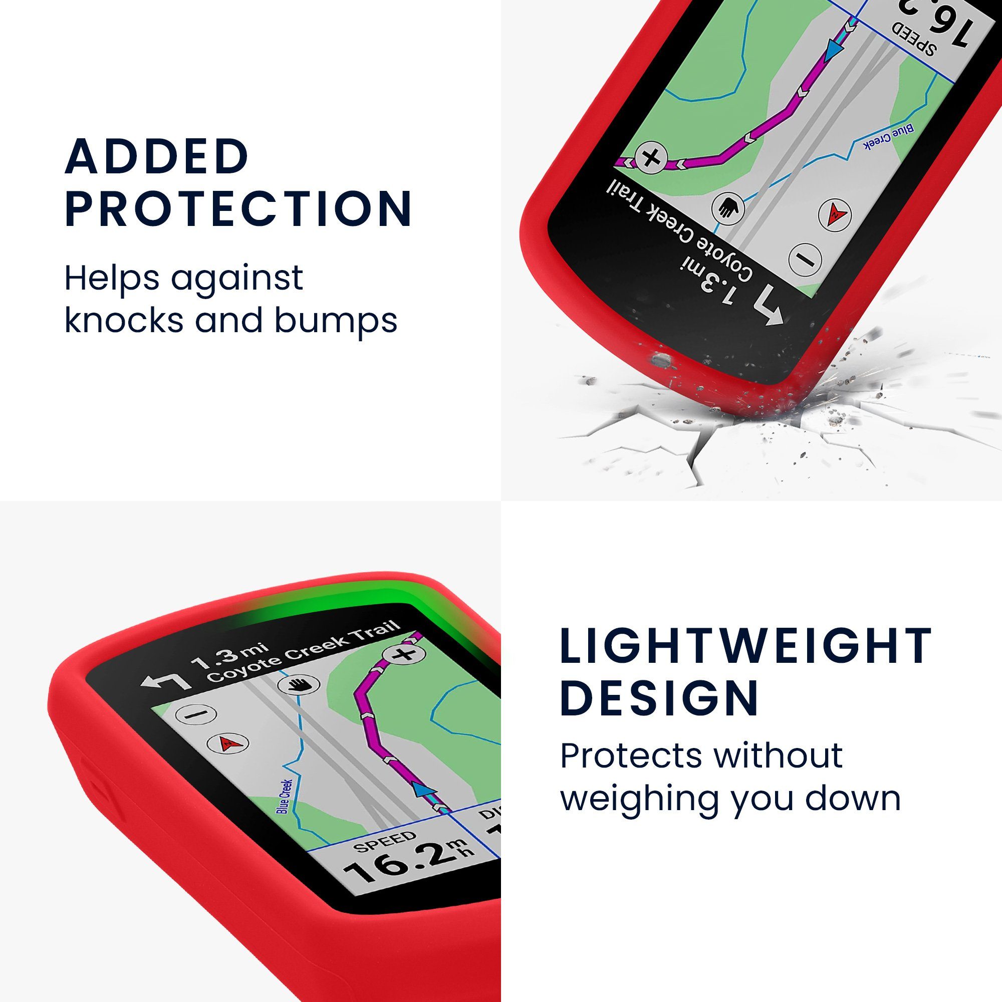 kwmobile Smartphone-Hülle kwmobile Hülle für Garmin Edge Explore 2, Silikon GPS Fahrrad Case Schutzhülle - in Rot