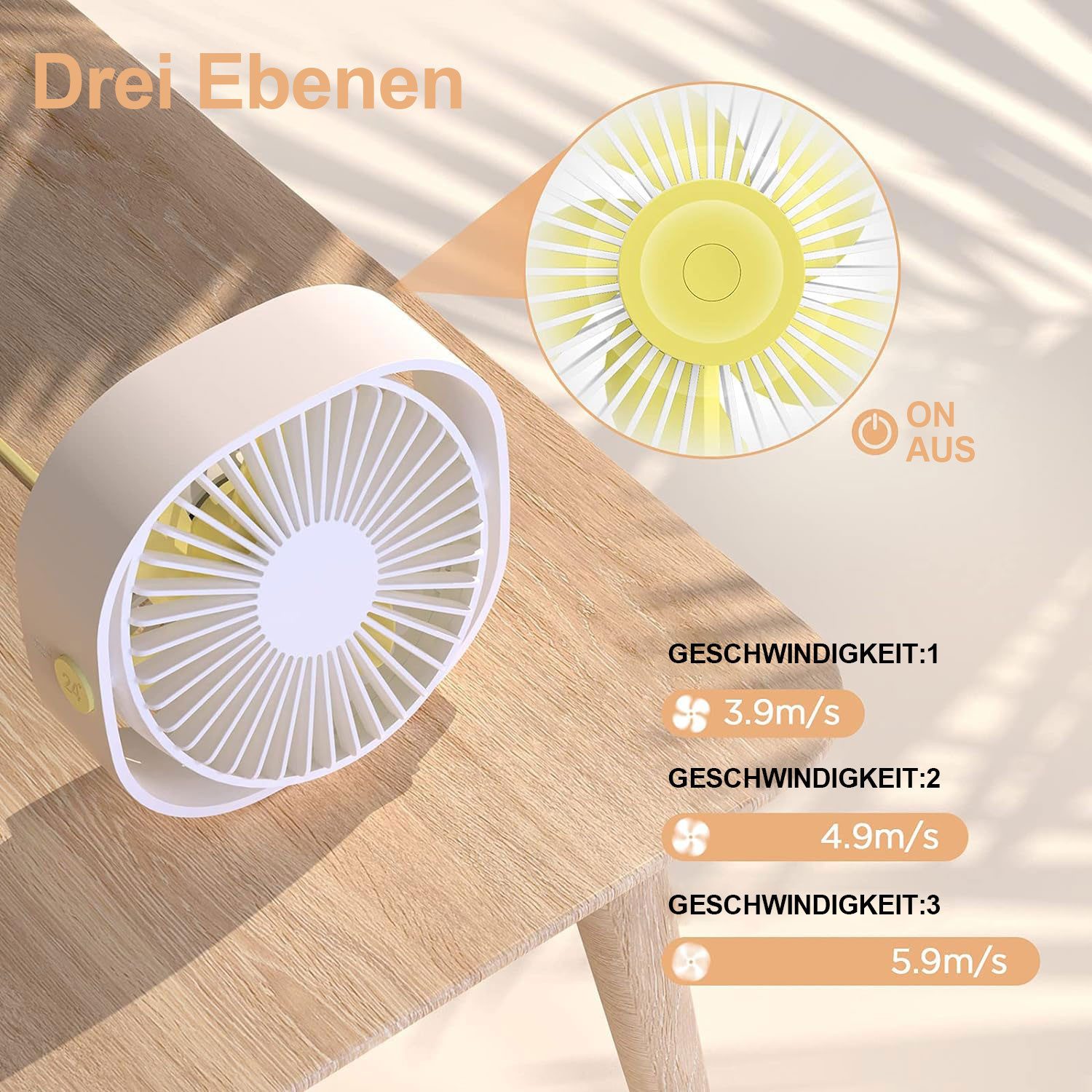 OKWISH Tischventilator USB Mini Ventilator 3 günstig online kaufen