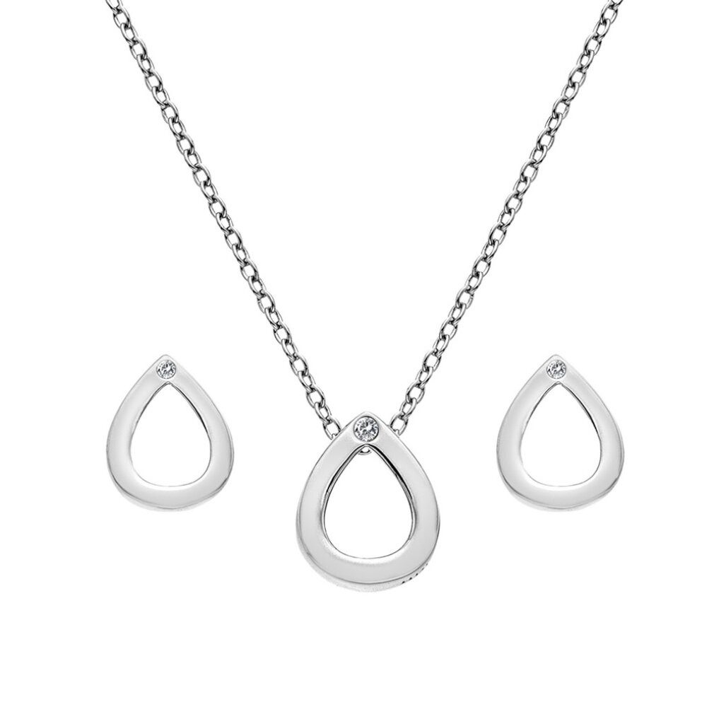 Diamond Kette mit Einhänger Amulette SS135 Silberschmuck-Set (Halskette, Ohrringe)