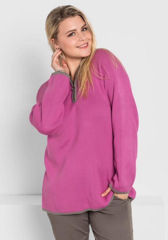 Sheego Stehkragenpullover Sheego Stehkragenpullover