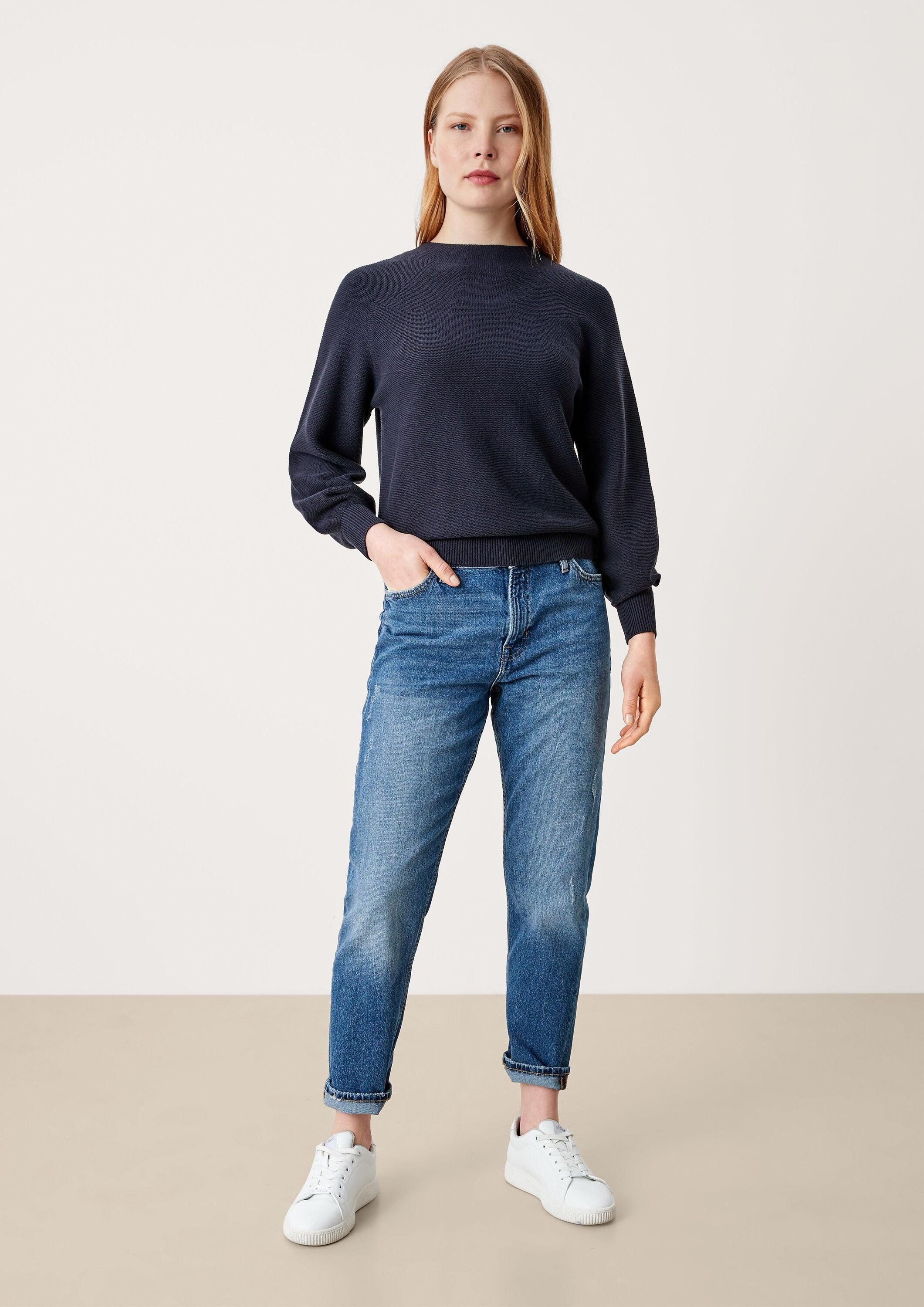 s.Oliver Longpullover Strickpullover Strickpullover aus Viskosemix