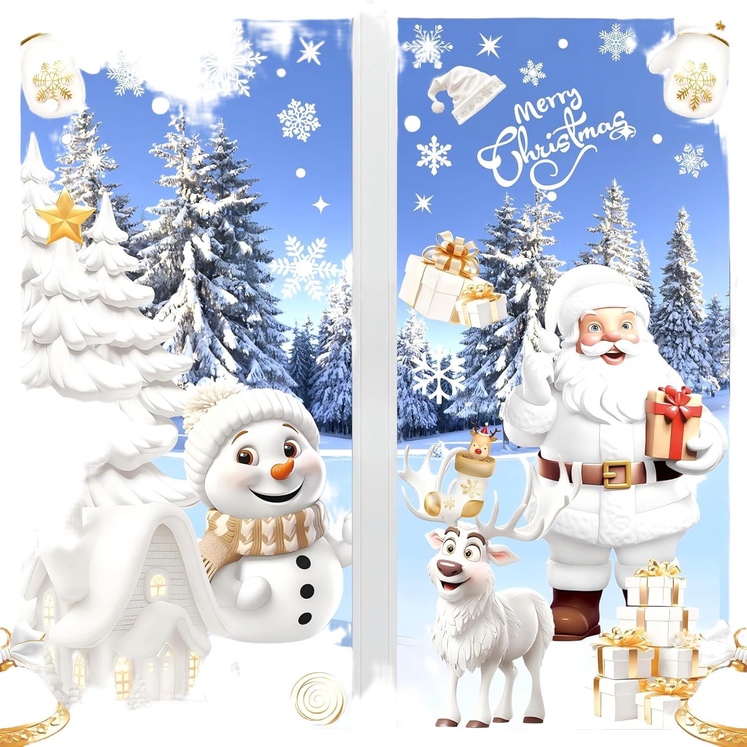 FELIXLEO Fenstersticker Weihnachts-Fensteraufkleber, 190 Weihnachts-Fenster günstig online kaufen