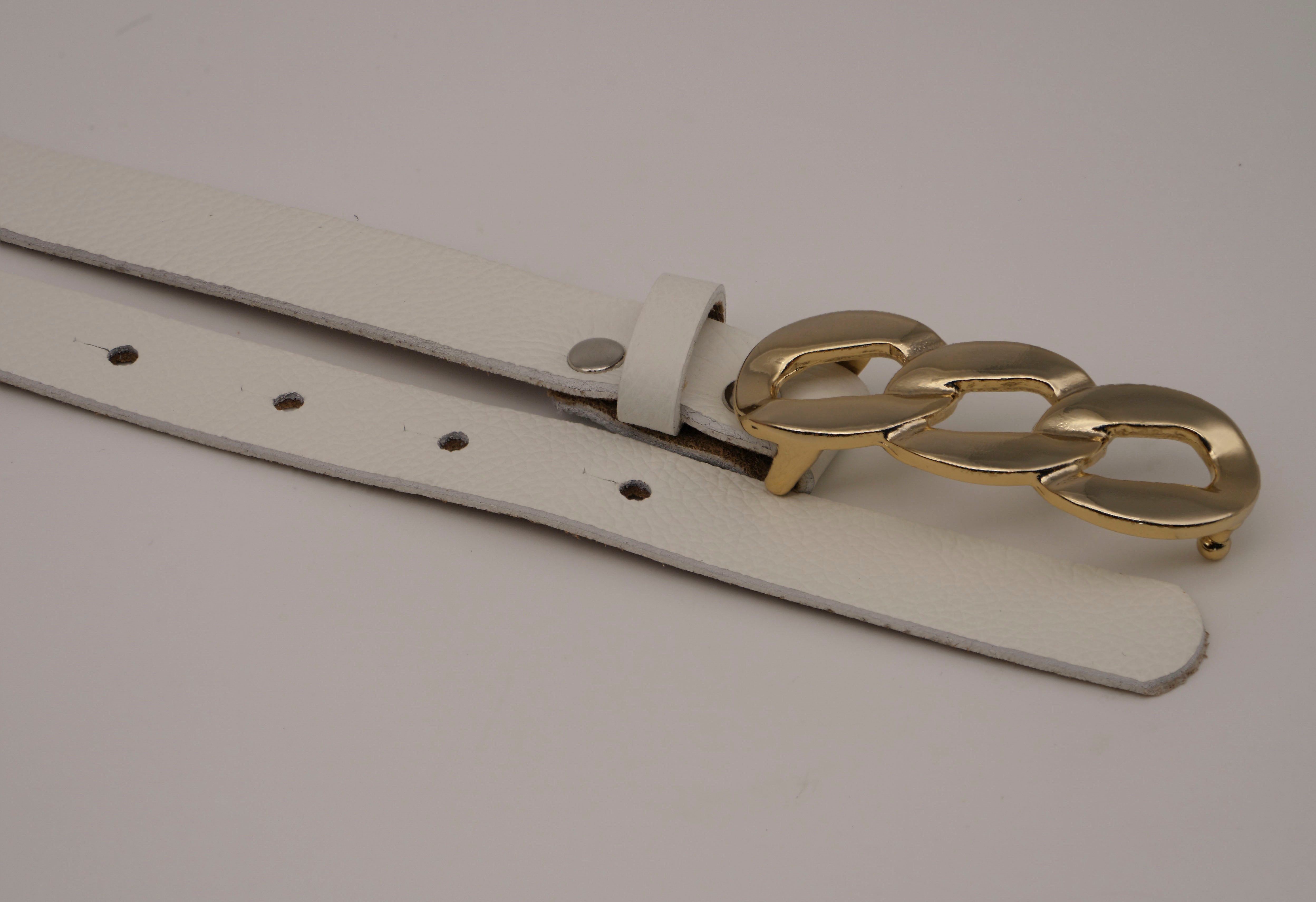 AnnaMatoni Ledergürtel mit goldener Schließe