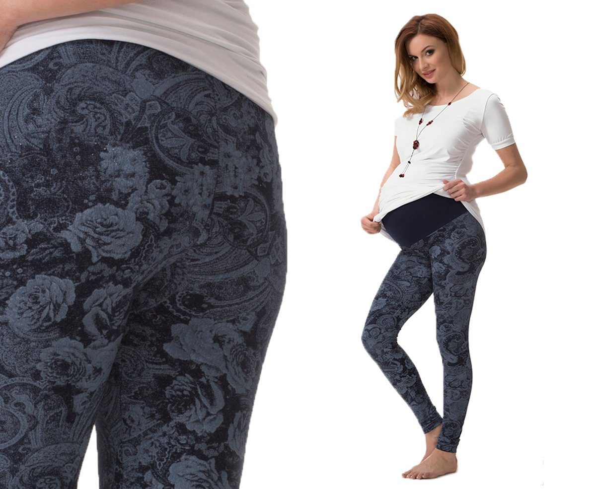 Umstandsleggings Umstand Hose Muster Leggings Umstandsleggings lang gekämmte Baumwolle