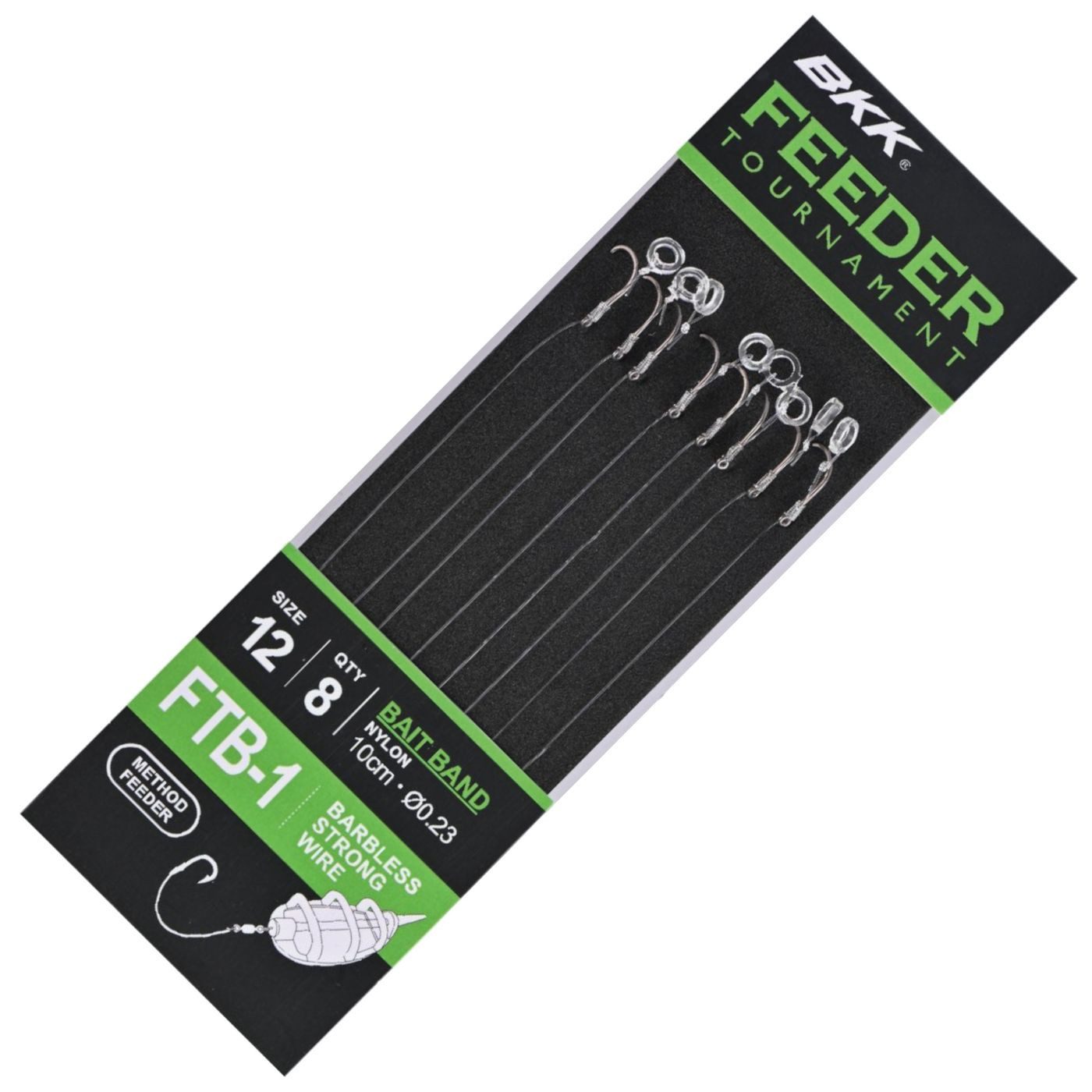 Feederhaken BKK Feeder Tournament FTB-1 Barbless Bait Band Rigs - 8 Feederhaken
