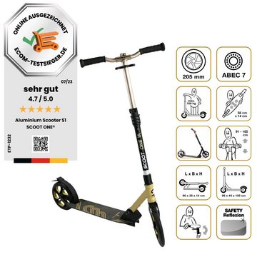 Scoot One Cityroller Höhenverstellbarer Tretroller S1, Kickroller 230mm – Aluminium Roller, (1 tlg), klappbar