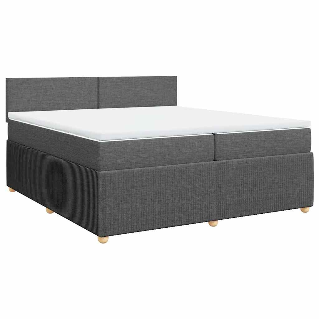 Bett Boxspringbett mit Matratze Dunkelgrau 200x200 cm Stoff