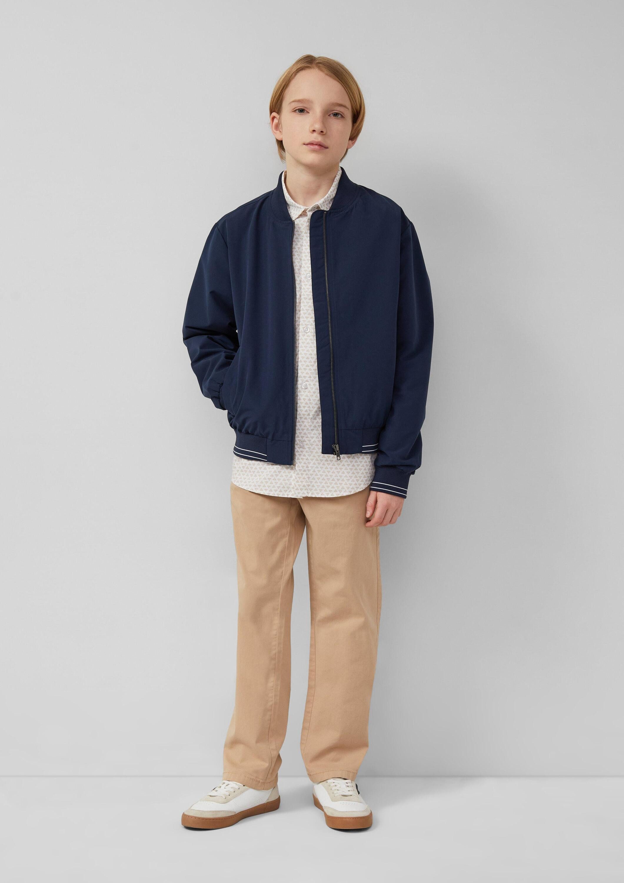 s.Oliver Funktionsjacke Indoor-Jacke Blouson mit Reißverschluss und Streifendetails