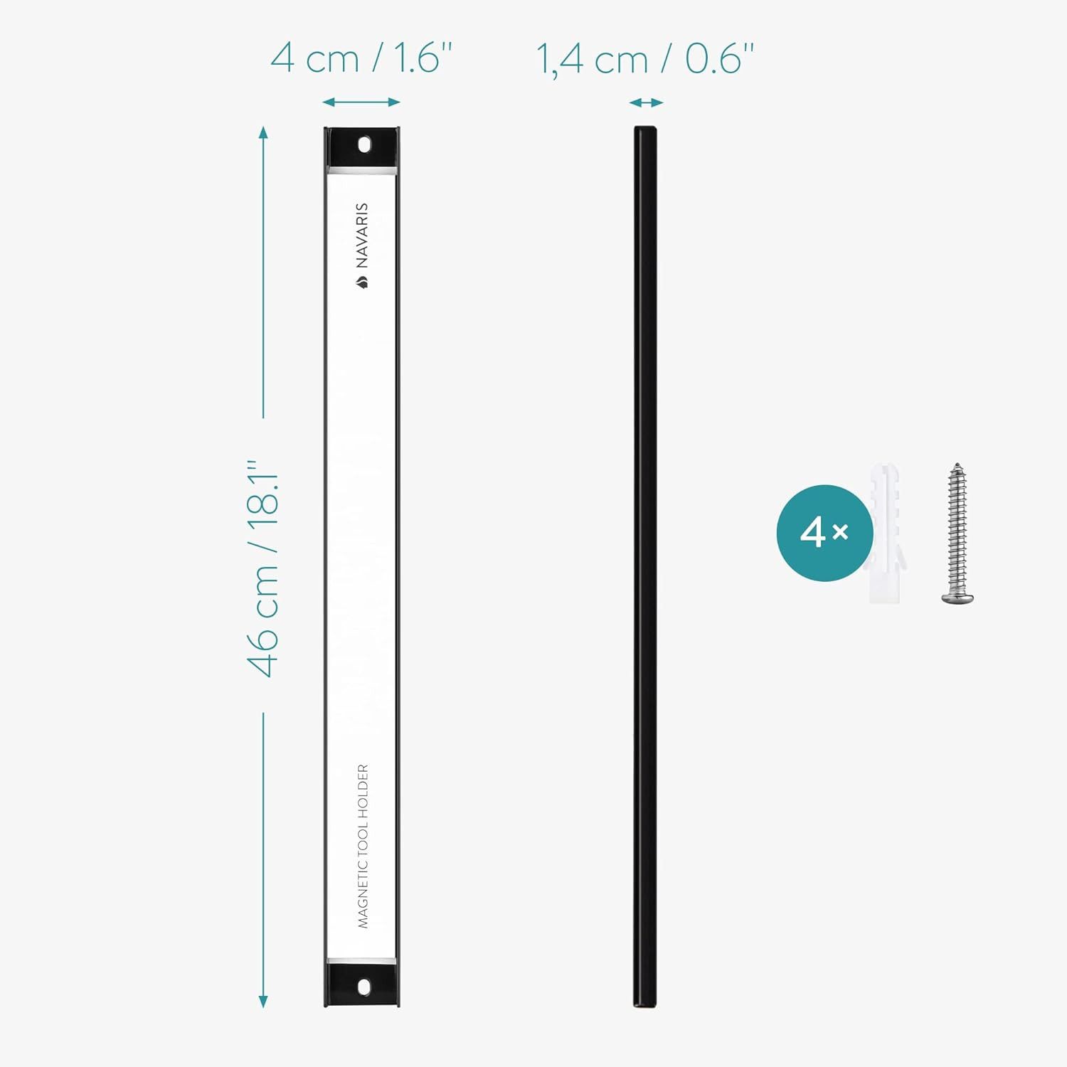 Navaris Magnethalter Navaris 2er Werkzeug Magnetleiste 45,7 cm, 15 kg Traglast