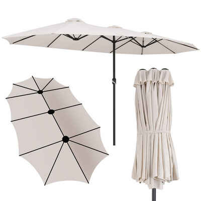 Kingsleeve Sonnenschirm, Wasserabweisend, UV Schutz 40+, extra groß, leichtgängige Handkurbel, stabiler Stand, mit 3 Windöffnungen