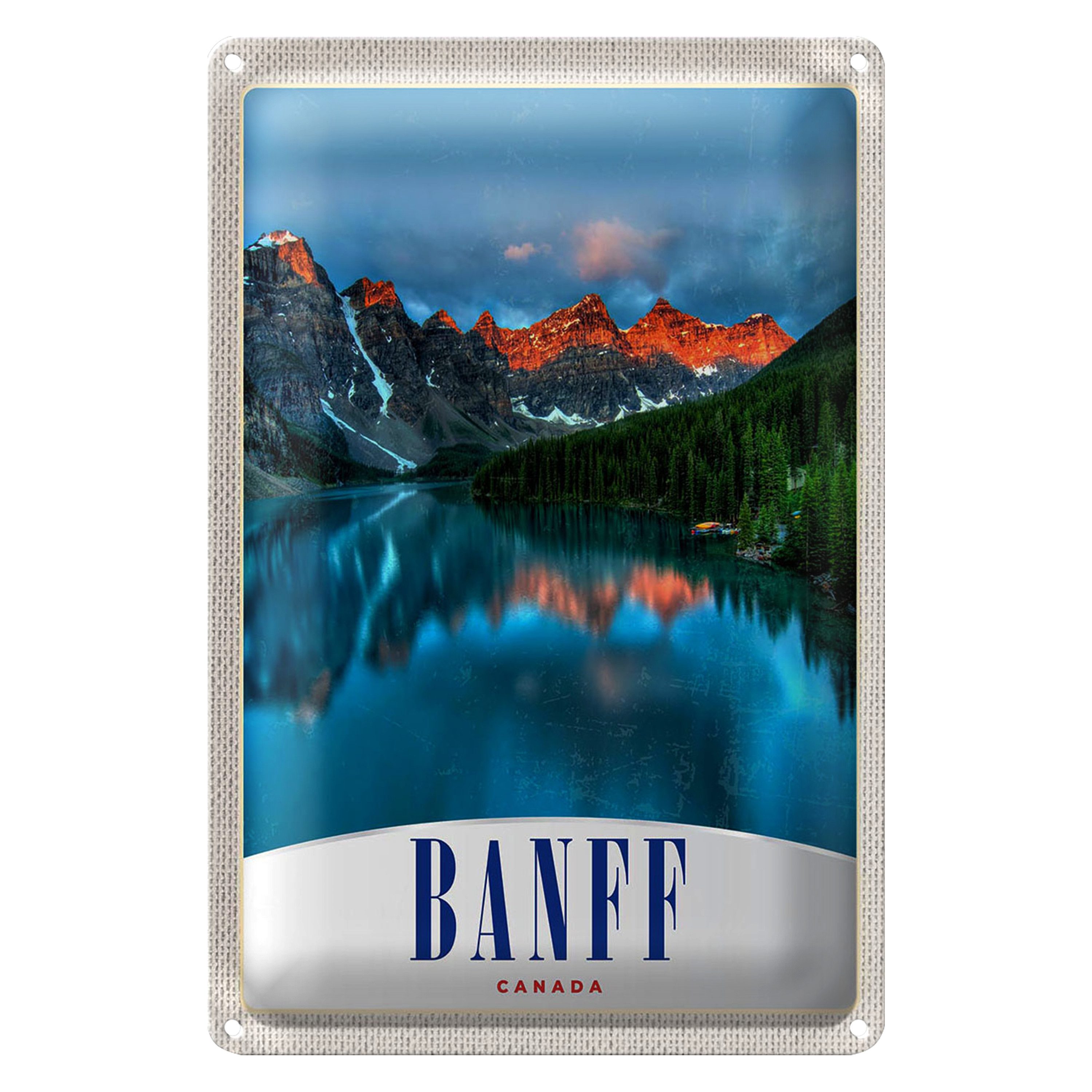 Roomando Metallschild Reise 12x18cm Banaff Kanada Europa Meer Urlaub