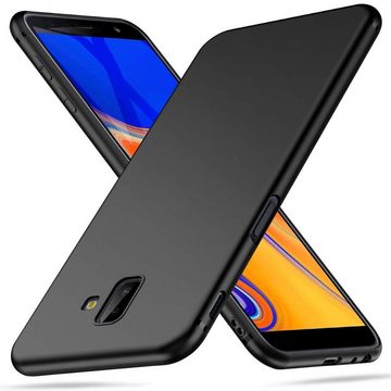 CoolGadget Handyhülle Black Series Handy Hülle für Samsung Galaxy J6 Plus 6 Zoll, Edle Silikon Schlicht Robust Schutzhülle für Samsung J6+ Hülle