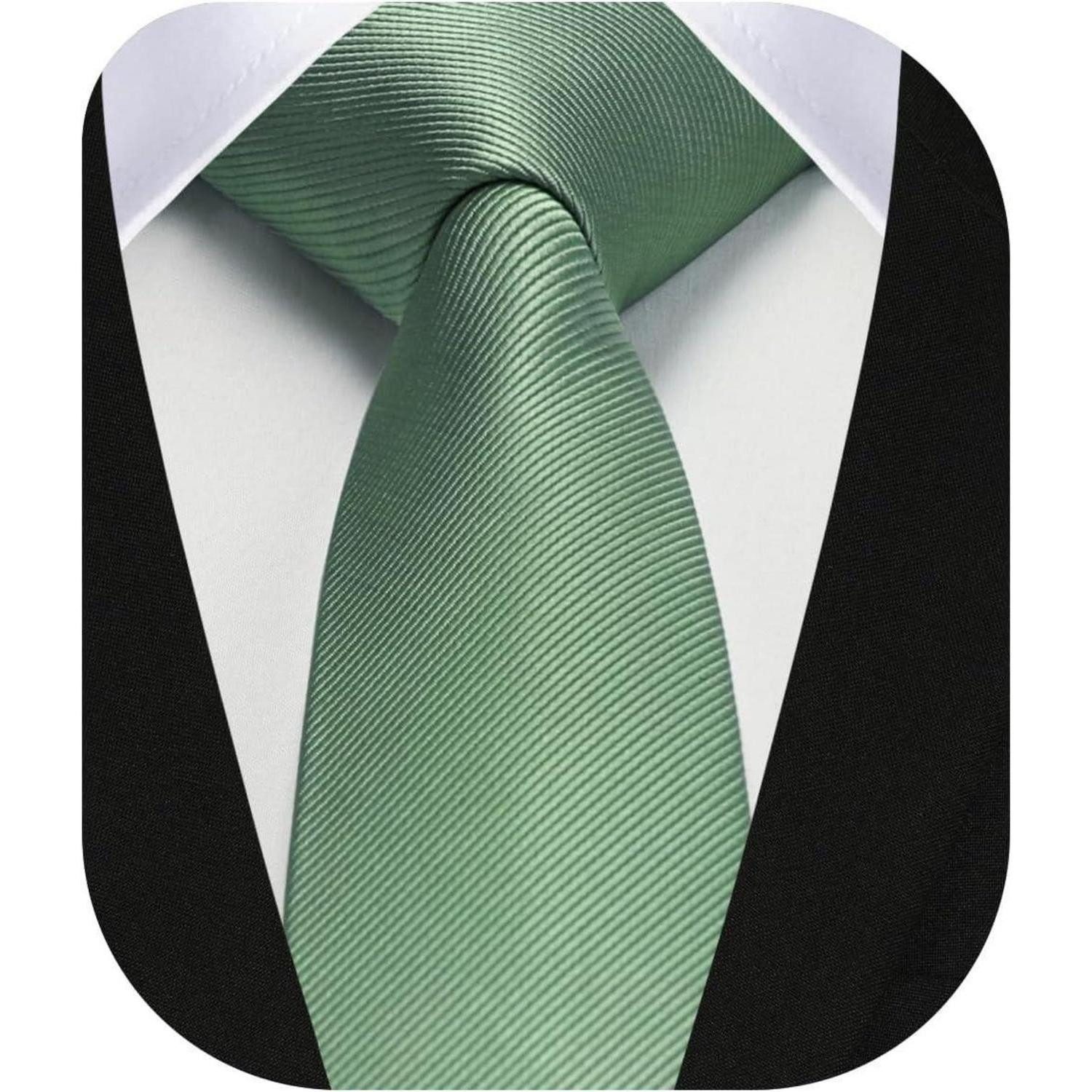 LuxusKollektion Krawatte Krawatte Herren Seide 6cm Hochzeit Party Business Grün Salbei Dunkel