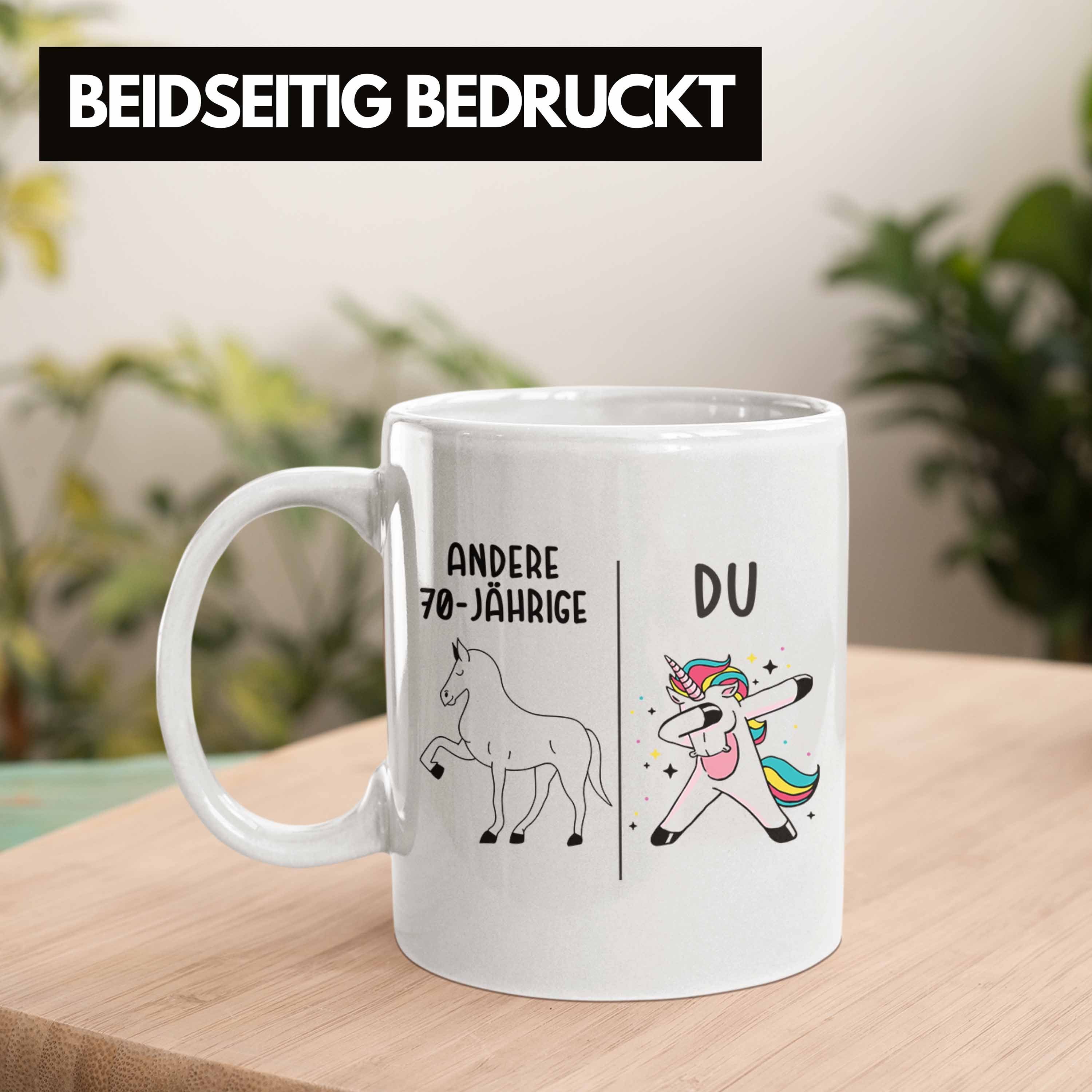 70er - Geburtstag Frauen Weiss Tasse Trendation Geschenk Geburtstag Einhorn Geschenkidee 70. Mama Trendation Tasse Mutter