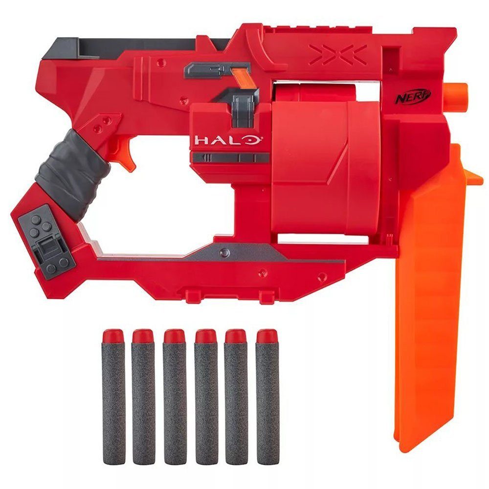 Hasbro Blaster NERF Halo Mangler, Von Halo Infinite inspirierter Blaster mit Rotationstrommel