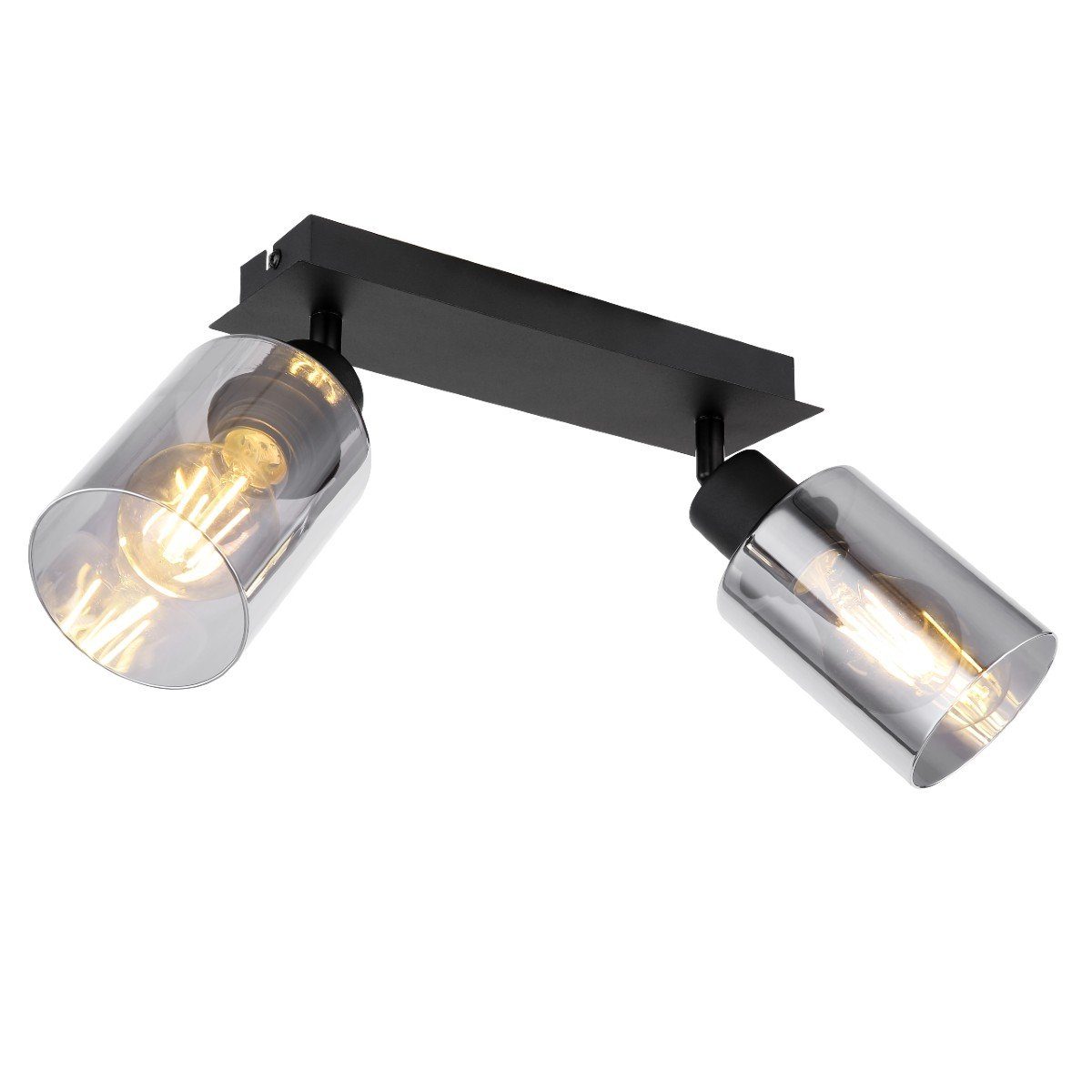 Globo Deckenstrahler Hadera, ohne Lampenschirme verstellbar, cooles Rauchgrau, E27 flexibel Leuchtmittel