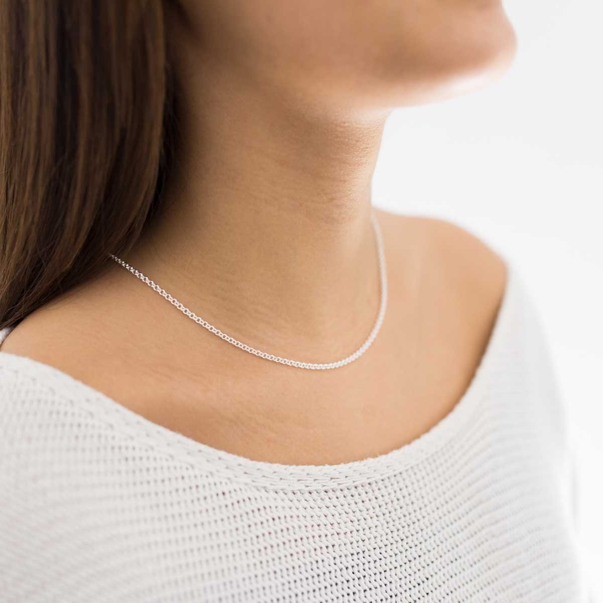 Materia Silberkette Unisex Zwillings-Ankerkette Silber 2,3mm günstig online kaufen