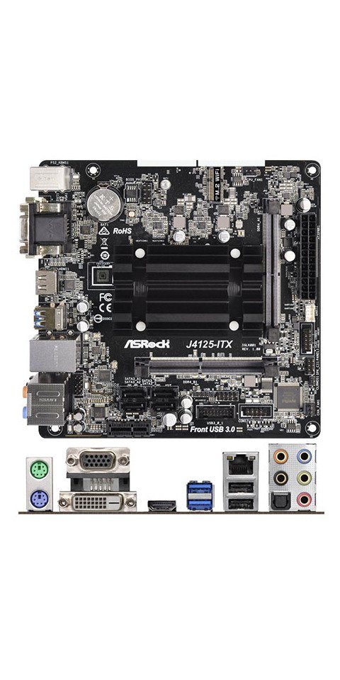 Asrock ASRock J4125-ITX (Intel Celeron J4125 4x2.0Ghz, 1x PCIe x1, 7.1 Audio) Mainboard