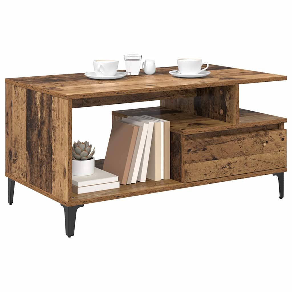 vidaXL Couchtisch Couchtisch Altholz 90 x 49 x 45 cm Holzwerkstoff (1-St)