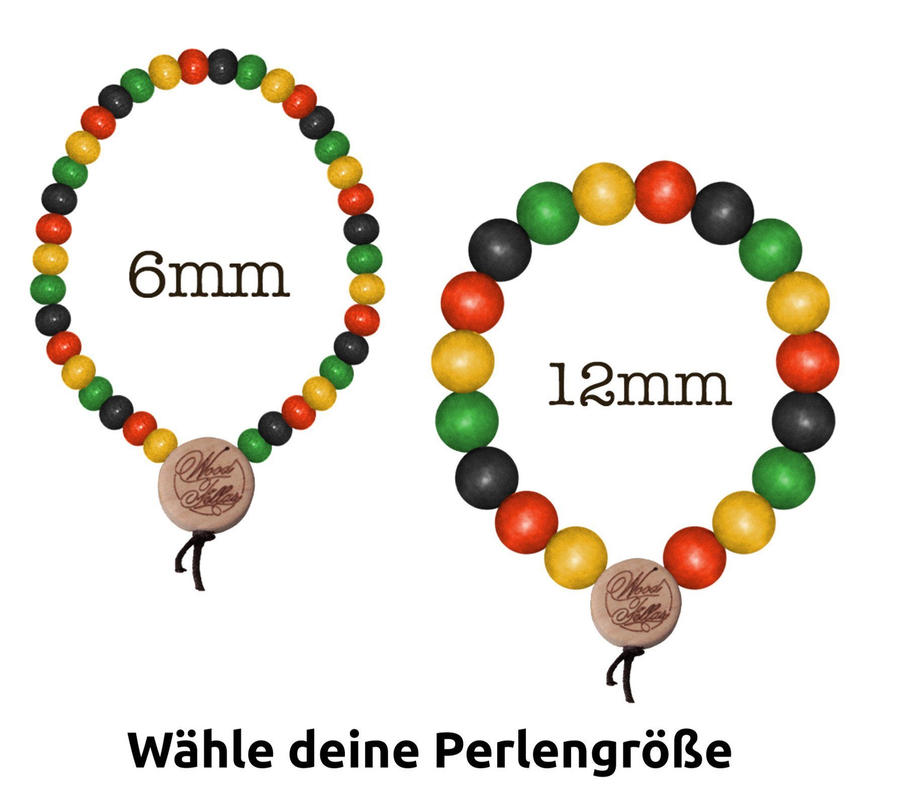 modischer WOOD Arm-Schmuck WOOD Holz-Armband Holzanhänger Bracelet Bunt Armband Deluxe Pearl FELLAS FELLAS
