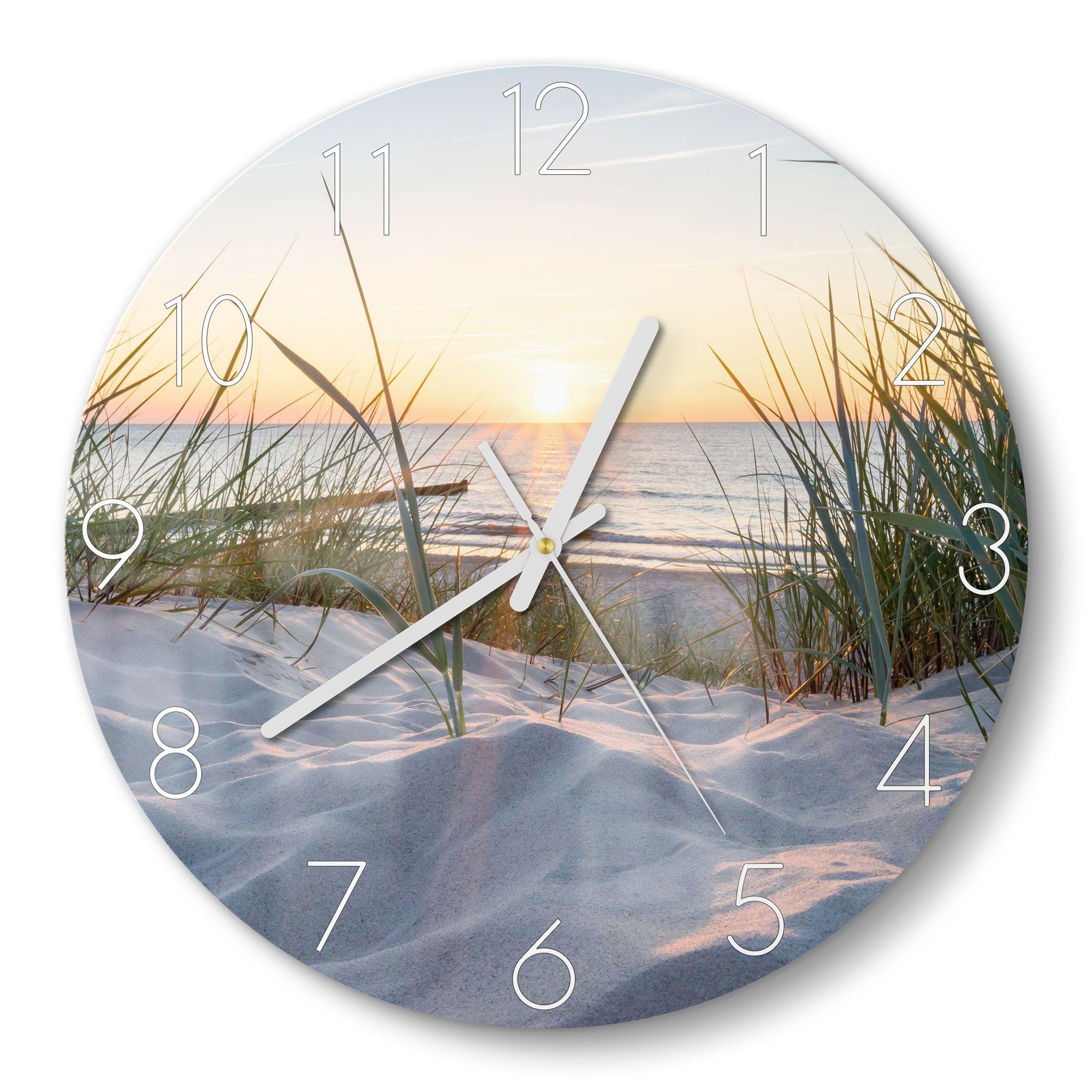 DEQORI Wanduhr 'Ostsee Sonnenuntergang' (Glas Glasuhr günstig online kaufen