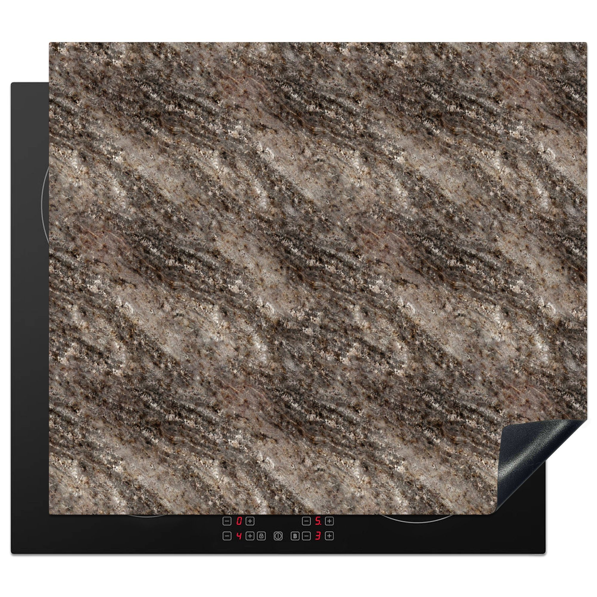 Granit (1 Induktionskochfeld MuchoWow 58x51 Induktionsherd, Vinyl, - Herdblende-/Abdeckplatte Küchen Stein für cm, Dekoration tlg), - Muster,