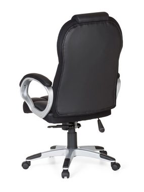 FINEBUY Gaming Chair SuVa1060_1 (Kunstleder Schwarz, Bürostuhl XXL 120 kg Modern), Schreibtischstuhl Drehbar, Drehstuhl mit Armlehne