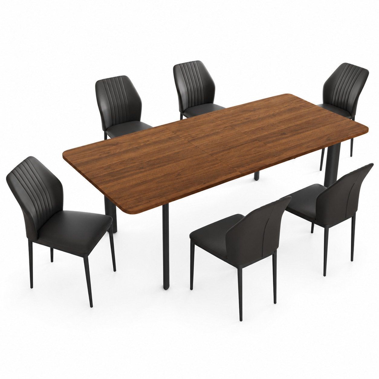 Jiexi Essgruppe Esstisch Mit 6-8 Stühlen Set, Essgruppe Tisch Ausziehbar 160-200cm – Bild 2 von 5