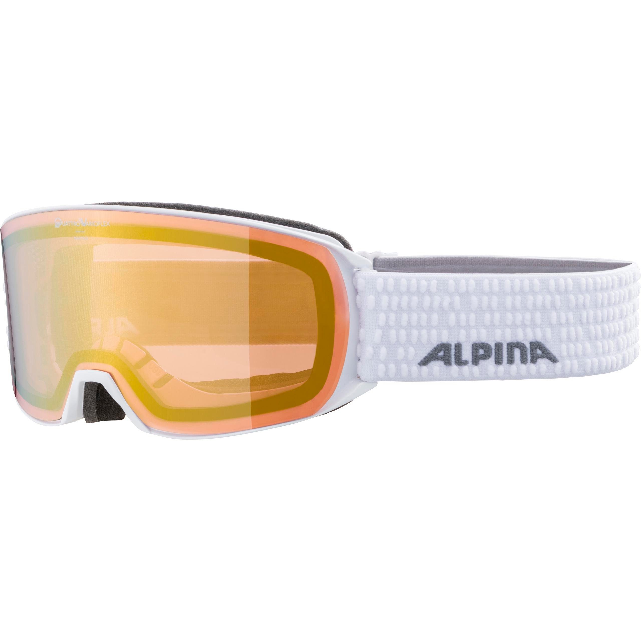 Alpina Sports Alpina Sonnenbrille Alpina Erwachsenen Skibrille NAKISKA QV A7276 whit white gloss