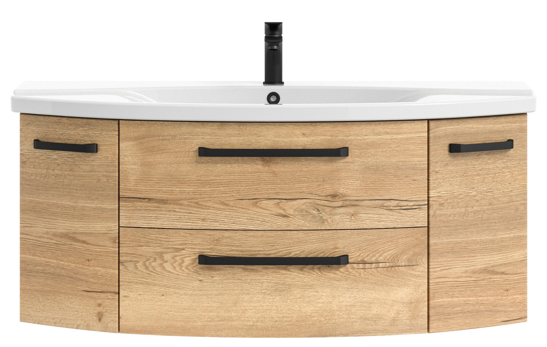 PELIPAL Раковиныunterschrank Serie 4010 Waschtischunterschrank Halifax Eiche quer NB 116,3 cm LIEFERUNG OHNE WASCHBECKEN & ARMATUR
