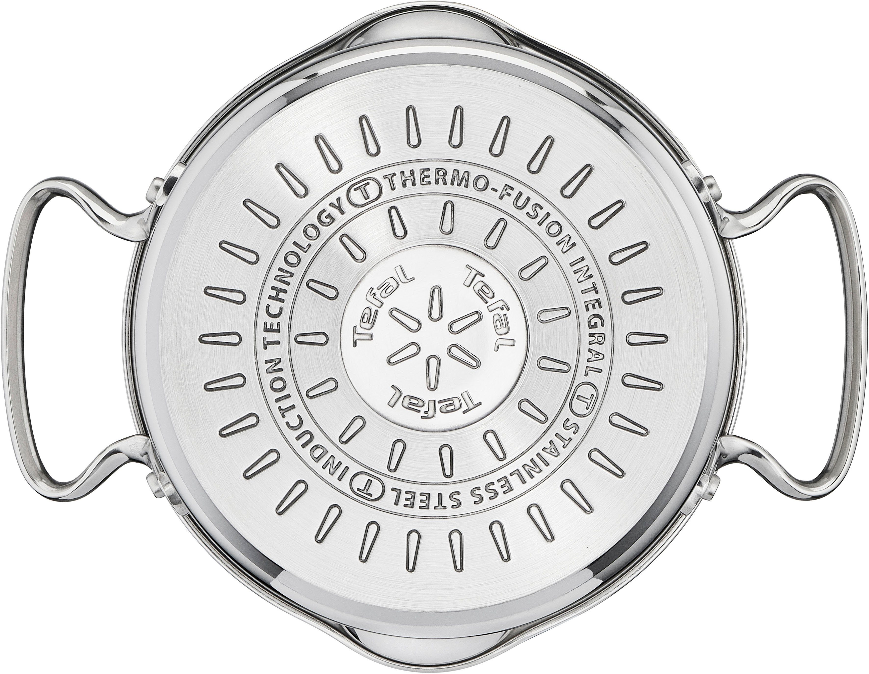 Tefal Kochtopf Duetto+, Edelstahl 18/10, hochglanzpoliert, Glasdeckel mit Siebfunktion