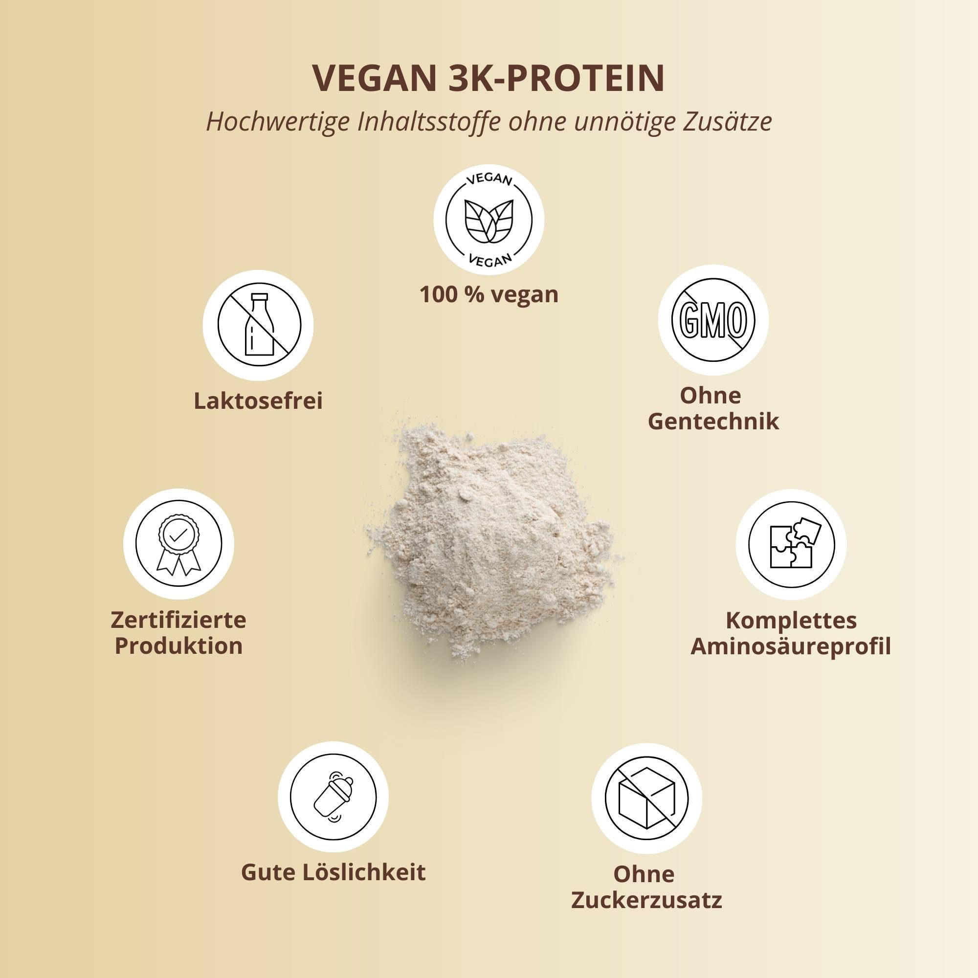 nutri+ Protein Pulver Vegan 3K Pulver, 1 er 1000 g – Bild 4 von 4