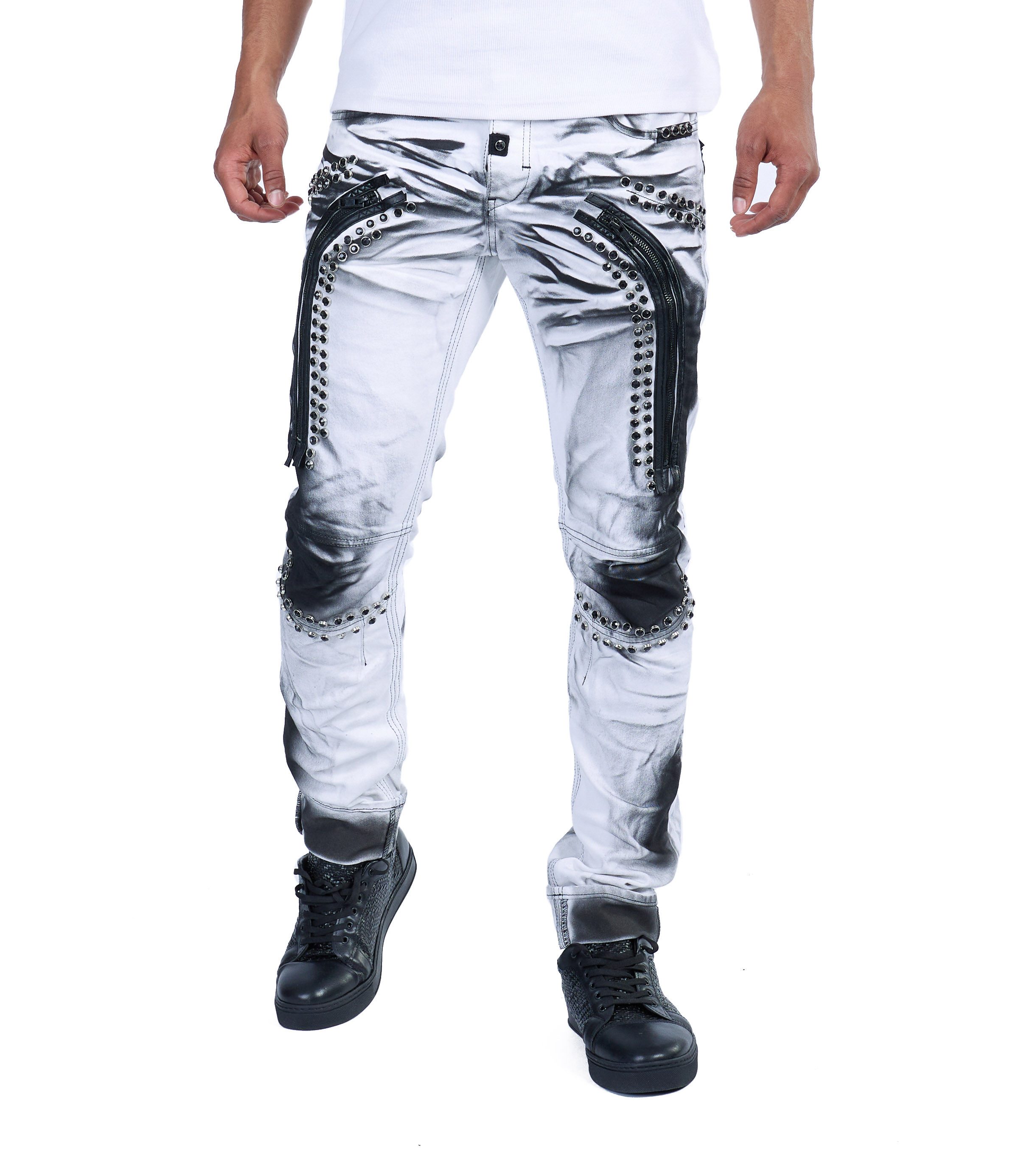 KINGZ Slim-fit-Jeans KINGZ Herren Jeans Batik Designer Jeans günstig online kaufen