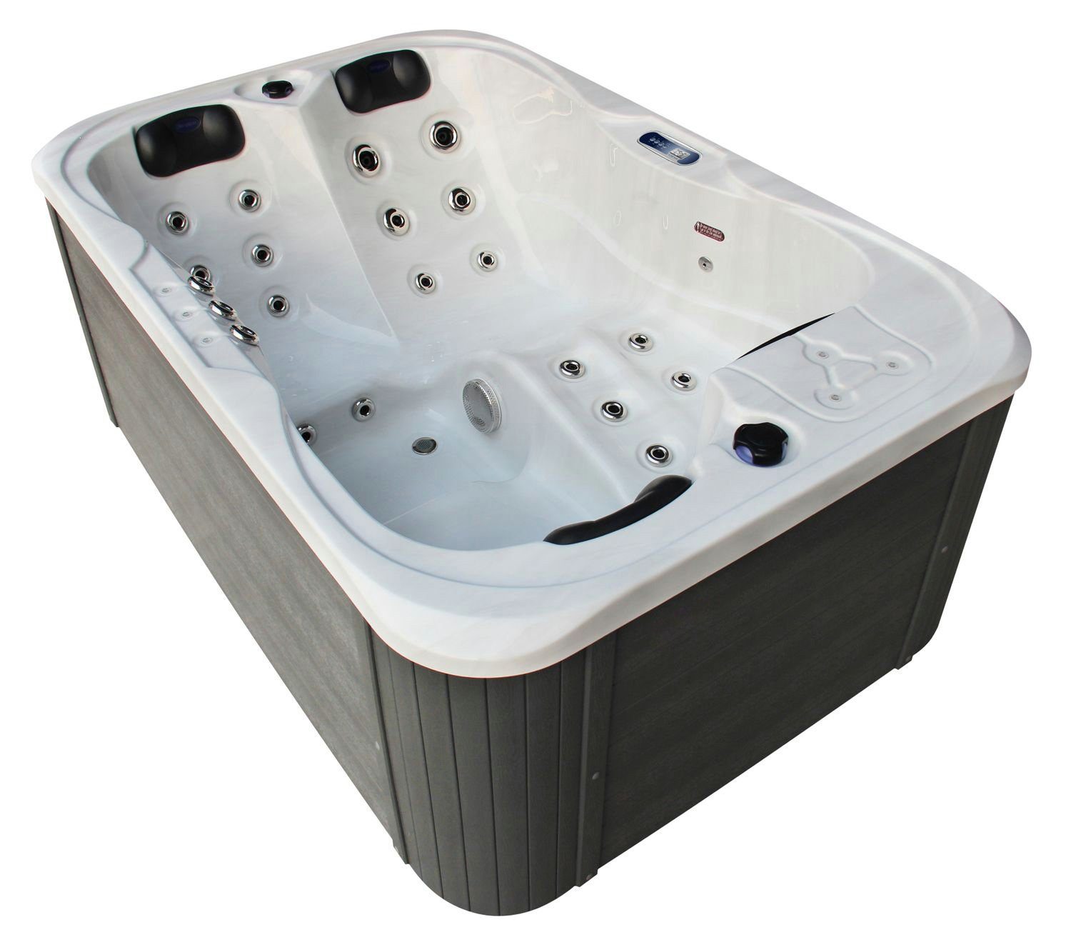 TroniTechnik Whirlpool Outdoor Whirlpool Tino Spa Weiß/Silber Marmoriert 195x127x75, (1-tlg), BALBOA, ARISTECH Acryl, Farblicht, 29 Düsen, doppelter Isolierung