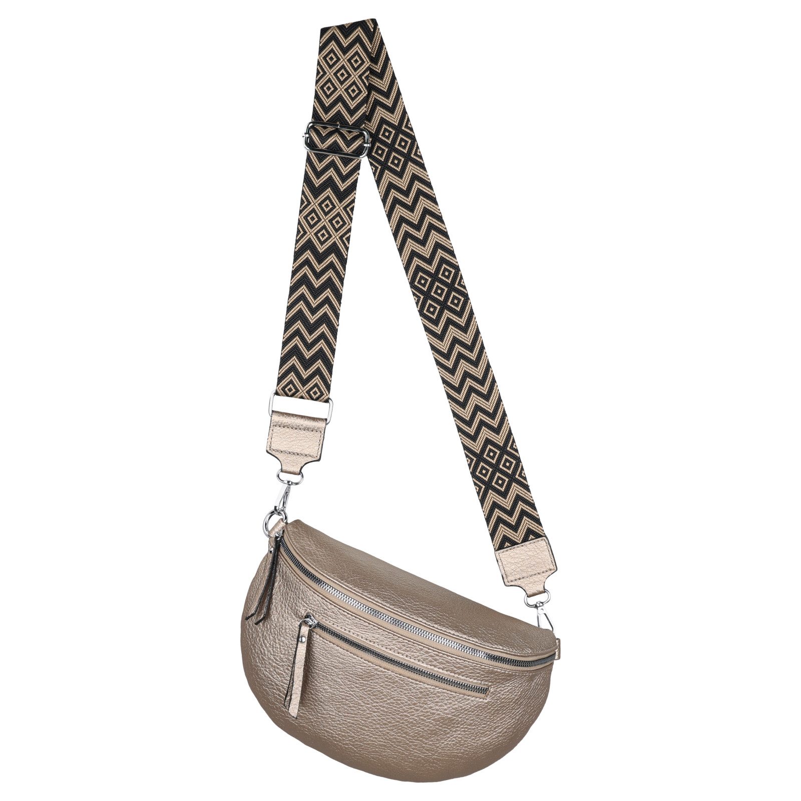 EAAKIE Gürteltasche Bauchtasche Umhängetasche Crossbody-Bag Kunstleder Italy-Design, als Schultertasche, CrossOver, Umhängetasche tragbar