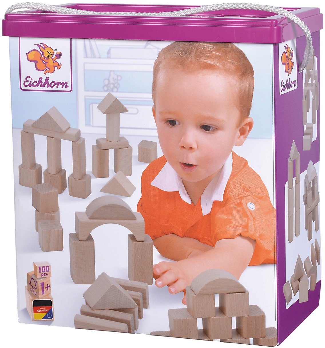 Eichhorn Natur Spielbausteine, (100 St), Made in Germany, FSC®- schützt Wald - weltweit