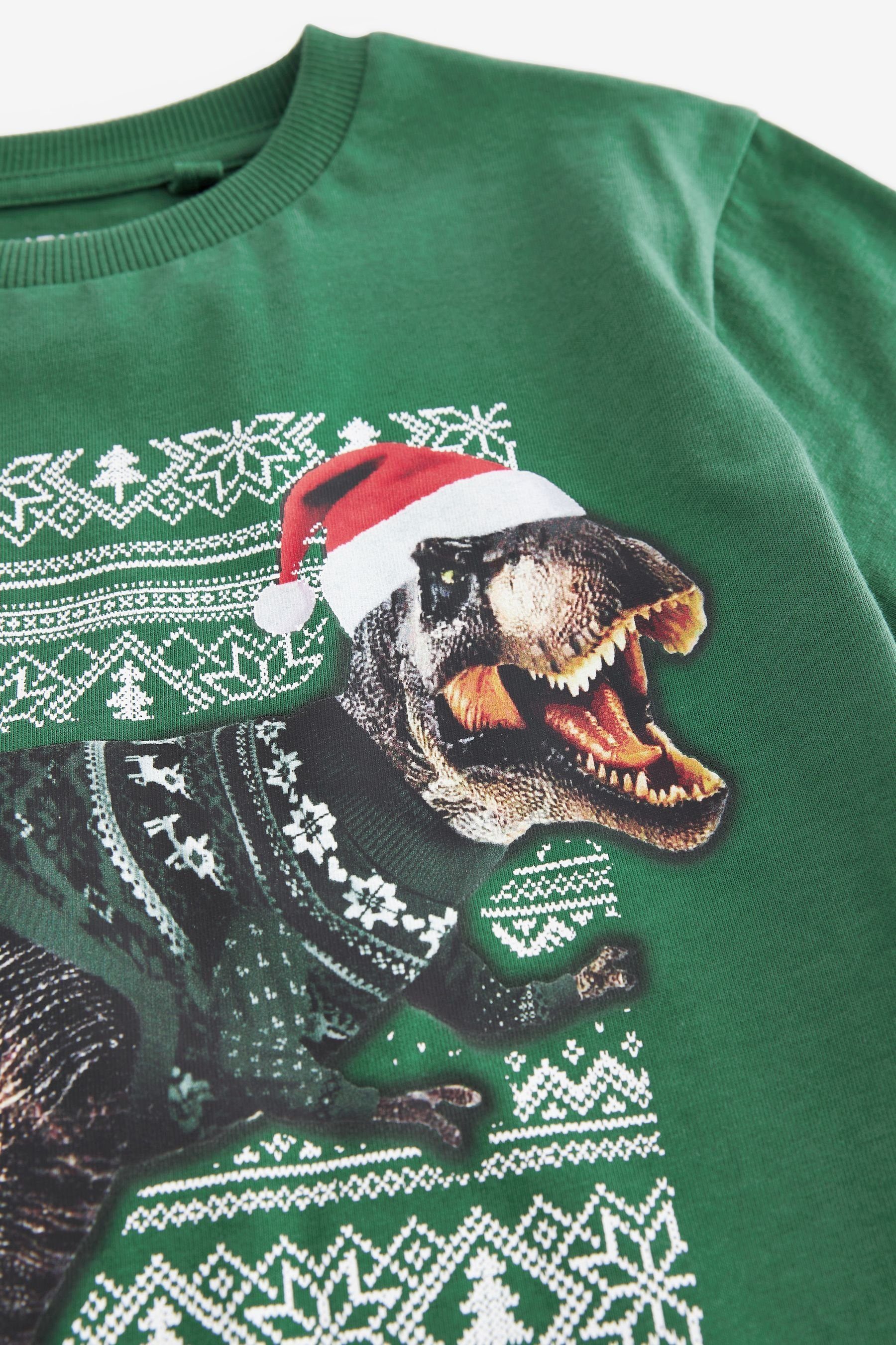 Green Weihnachtliches Dino Next T-Shirt T-Shirt (1-tlg)