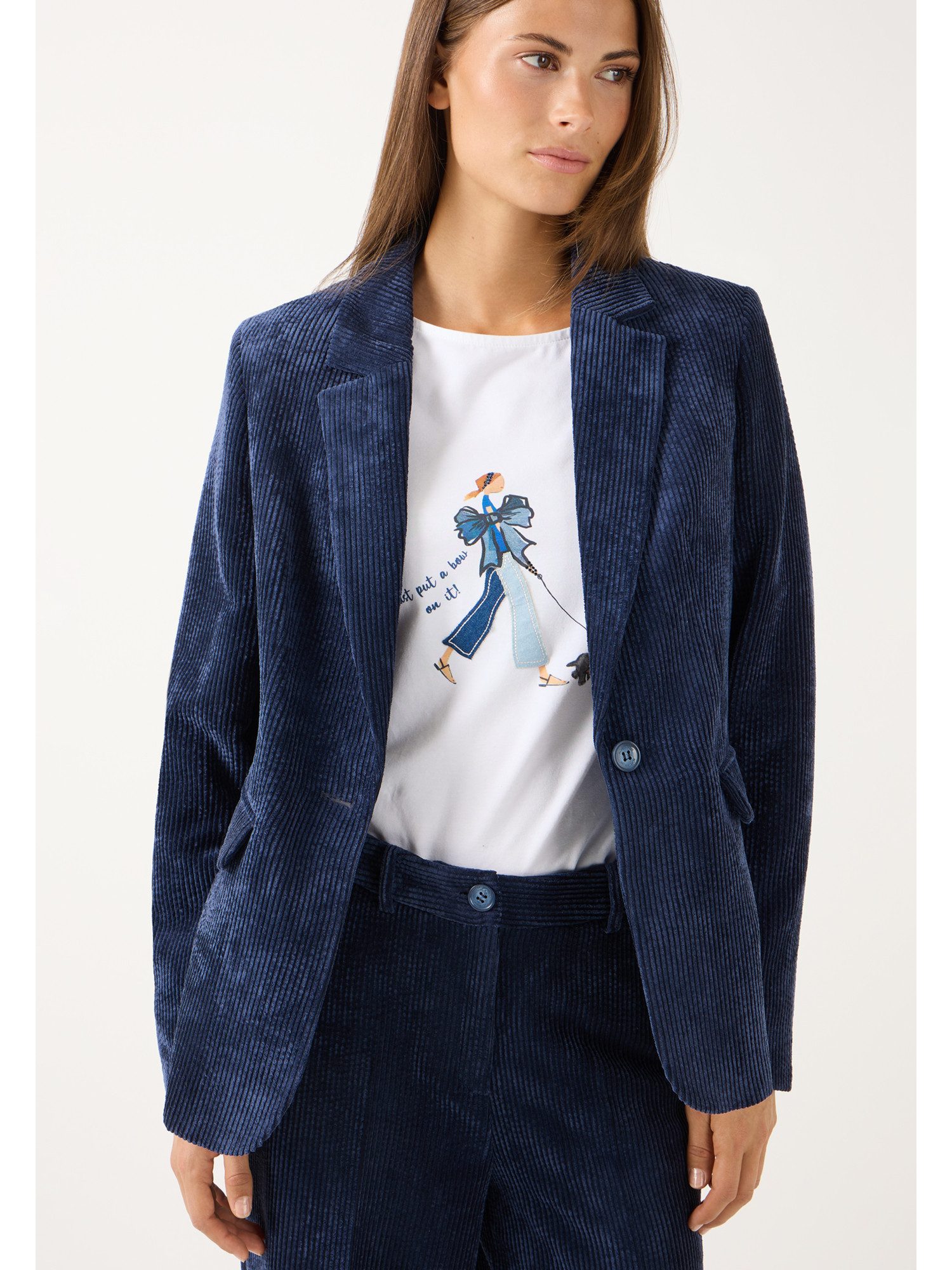 MORE&MORE Jackenblazer zeitloser, stilvoller Cordblazer