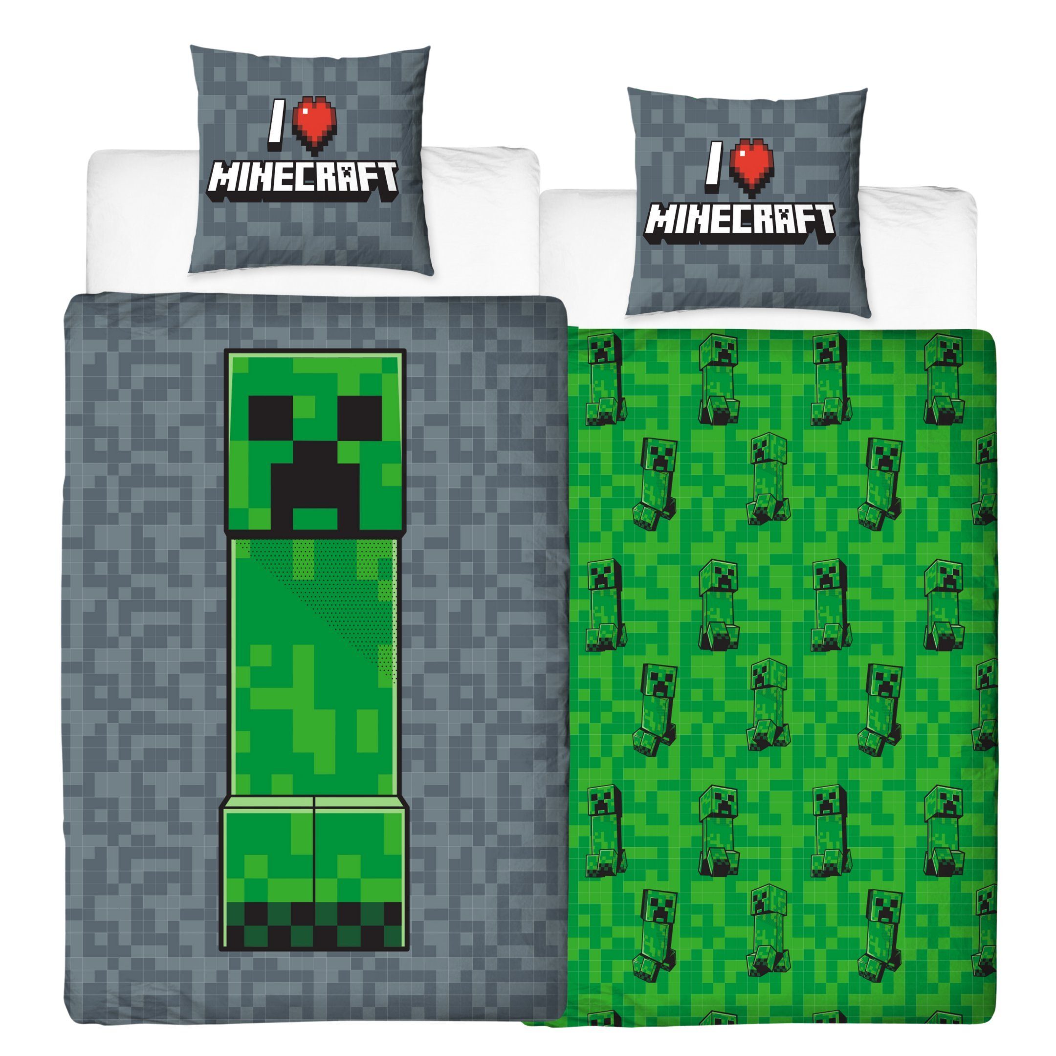 bettwasche minecraft bettwasche 135x200 80x80 cm 2 tlg 100 baumwolle gamer creeper fur kinder teenager jugend mtonlinehandel offiziell lizenzierte minecraft bettwasche online kaufen otto