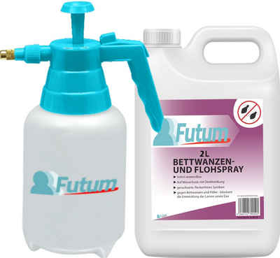 FUTUM Insektenspray Anti-Bettwanzen-Spray Floh-Mittel Ungeziefer-Spray, 2 l, auf Wasserbasis, geruchsarm, brennt / ätzt nicht, mit Langzeitwirkung