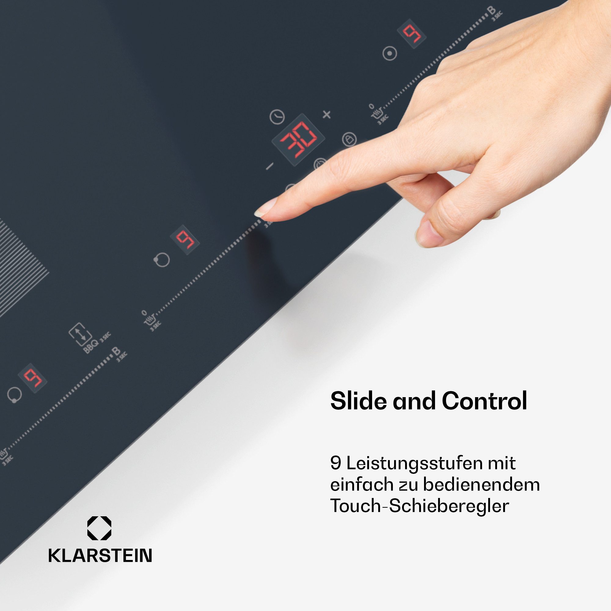 Klarstein Induktions-Kochfeld Delicatessa 77 Flex 10046557, Kochfelder Induktion Hob Küche Flex 4 Zonen – Bild 5 von 5