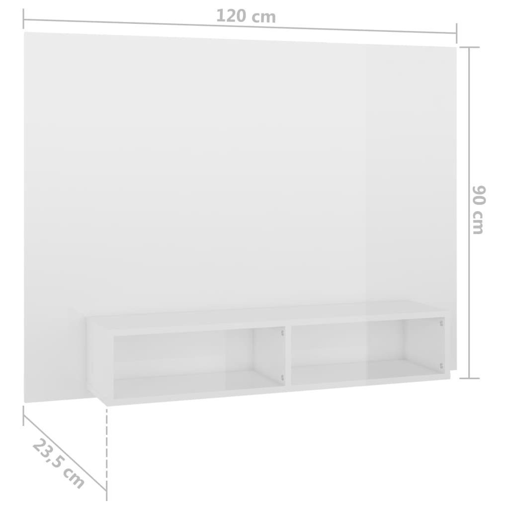 furnicato TV-Schrank TV-Wandschrank Hochglanz-Weiß 120x23,5x90 Holzwerkstoff cm