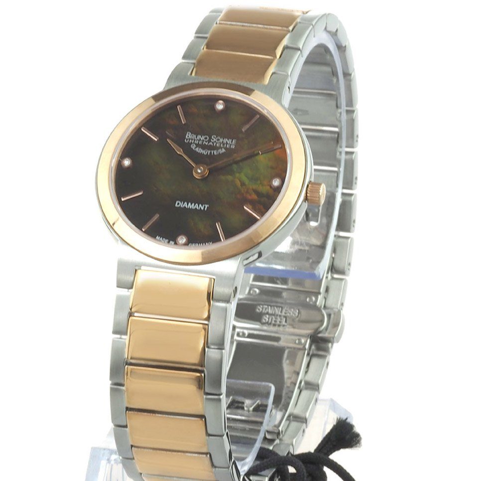 BRUNO SÖHNLE Quarzuhr Algebra Damen Uhr Saphirglas Brillanten Algebra 2, 4 Brillanten