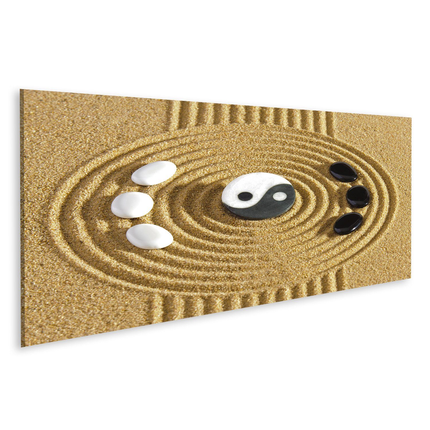islandburner Leinwandbild Bild auf Leinwand Japan Zen-Garten Japanische Steine Yin Yang Wandbild