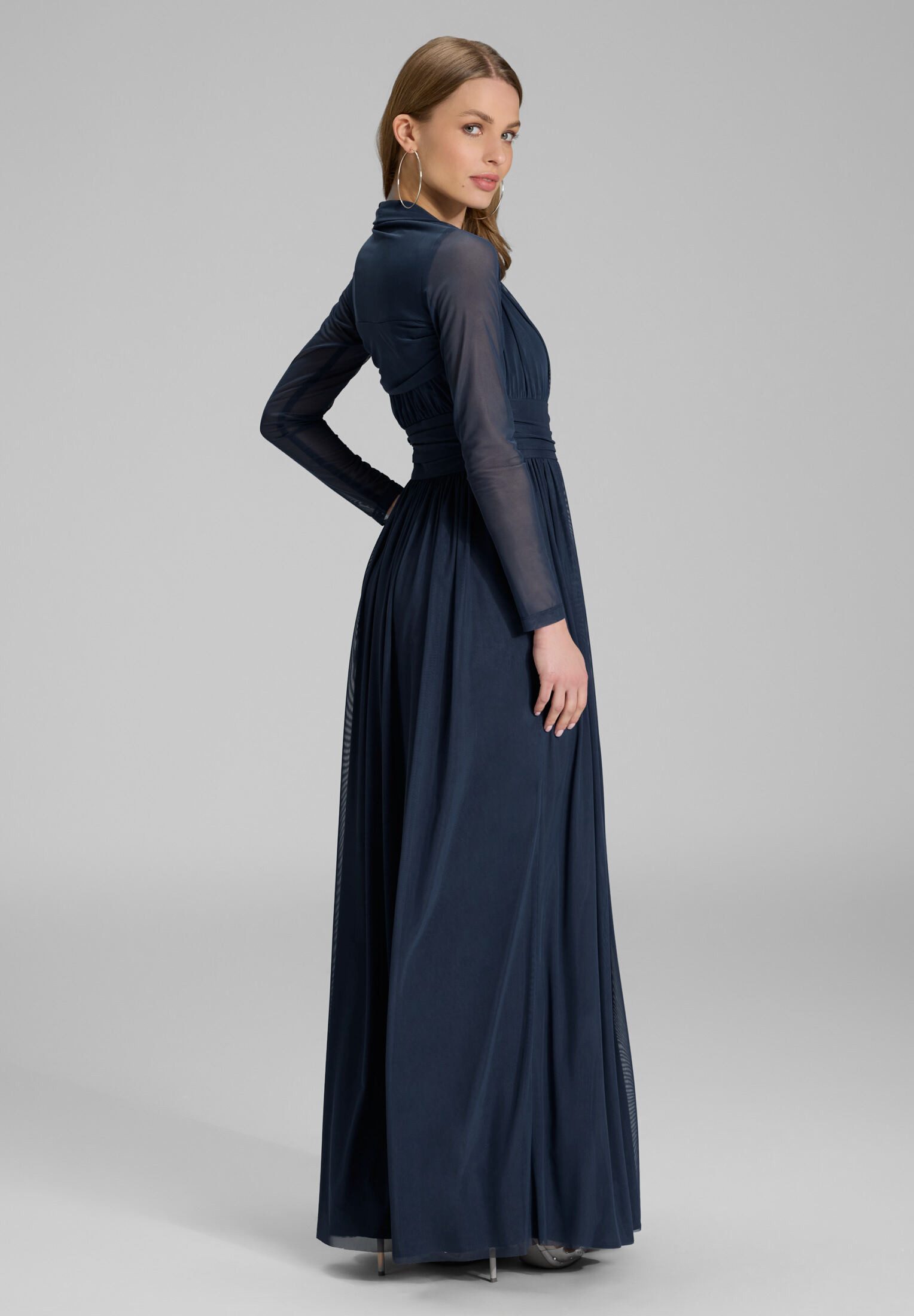 SWING Boleroblazer - Bolero aus Mesh mit Raffblende Figurbetonter Schnitt günstig online kaufen