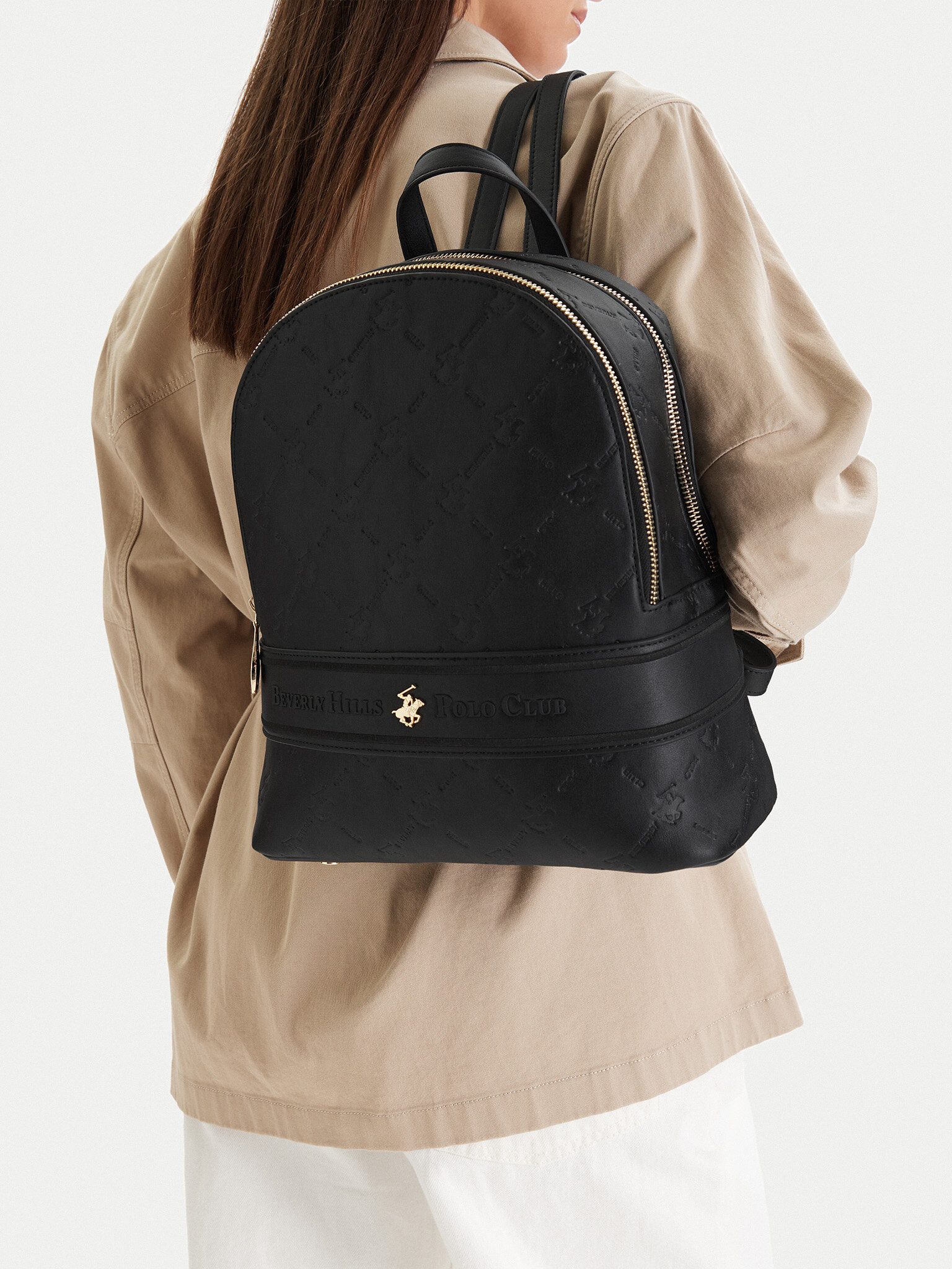 Freizeitrucksack Beverly Hills Polo Club Damen-Rucksack Schwarz BEVERLY HILLS POLO CLUB