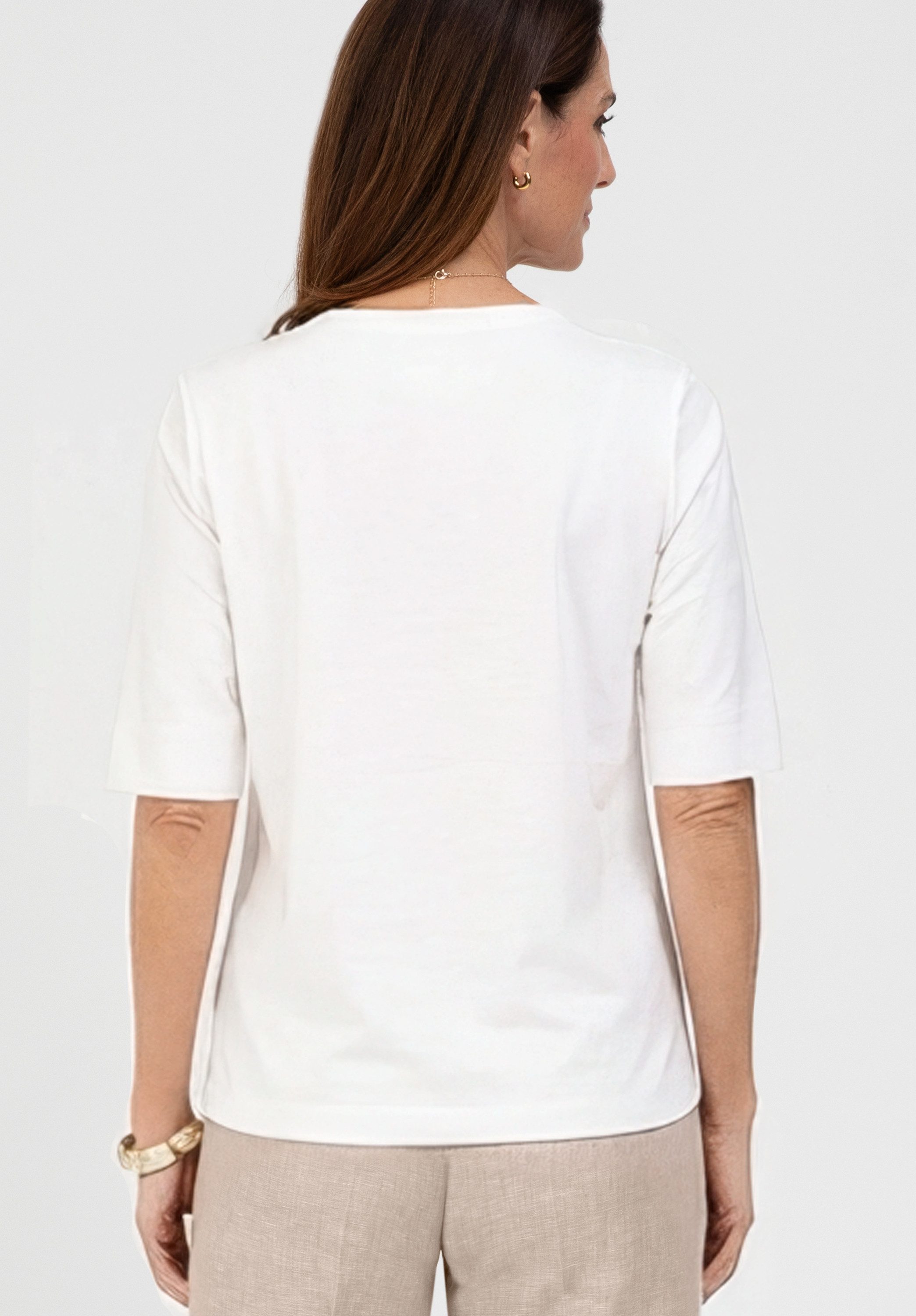 bianca Print-Shirt DINIA mit farbigem Frontmotiv und Kordelapplikation – Bild 3 von 5